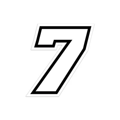 Image of Quattroerre 13367 Racing Number 7 Moto GP Bike Decal, White, 10 x 9.5 cm