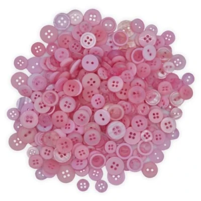Image of celloexpress Tiny Pink Mixed Sizes of Various Buttons for Sewing and Crafting Pack 25g
