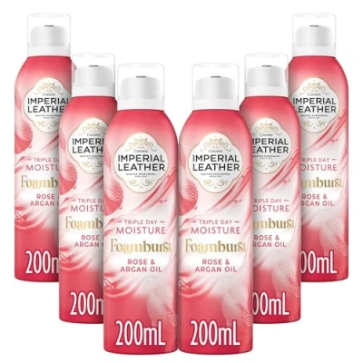 Image of Imperial Leather Foamburst, Triple Day Moisture Shower Gel, Rose &amp; Argan Oil Fragrance Body Wash, Luxurious Foam Lather, Gentle Skin Care, Bulk Buy, Pack of 6 x 200ml