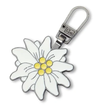 Image of Prym 482340 Fashion Zipper Puller Alps, Silver, Edelweiss, Mehrfarbig, 1 Stück