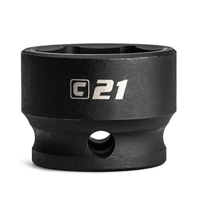 Image of Capri Tools 21 mm Stubby Impact Socket, 3/8 in. Drive, 6 Point, Metric