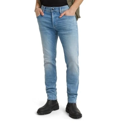 Image of G Star Men&#039;s 3301 Slim Jeans, Blue (lt indigo aged 51001 8968 8436), 35W / 30L