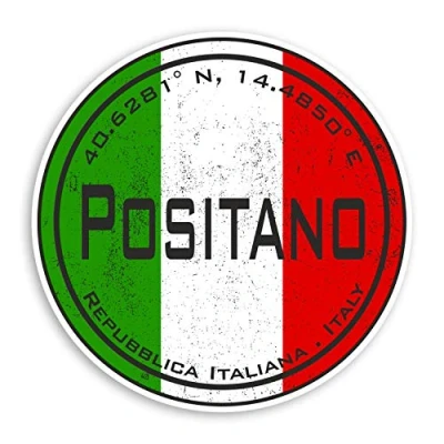 Image of 2 x 10cm Positano Italy Vinyl Stickers Italian Flag Sticker Luggage #20573 (10cm Wide)