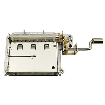 Image of Wingostore 30 Notes Hand Crank Music Box Movement with Copper Gear DIY Make Your Tool Kit (30notesMovementCopperGear)