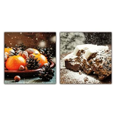 Image of Box Of 16 Festive Foods In Aid Mind Charity Christmas Cards 2 Designs 557013