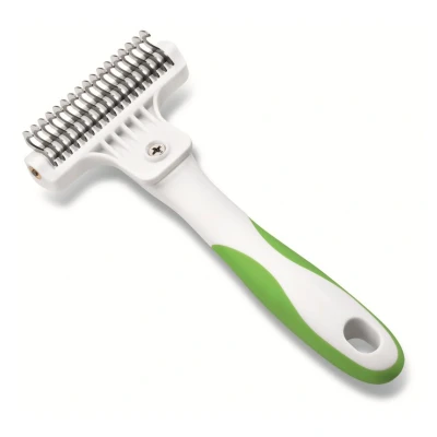 Image of Andis Deshedding Tool Dog Brush Effectively Removes Undercoat for Dogs &amp; Cats Helps Strip Coat to Reduce Shedding Rubber Grip Handle