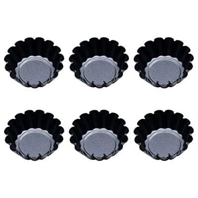 Image of Adipn 6 Pcs Tart Tins Mini Non Stick Pans Round Quiche for Baking Pie Tartlet Cheesecakes