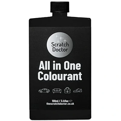 Image of Scratch Doctor All in One Leather Colourant Self Seal Dye Repair Paint for Furniture, Sofas, Car Seats (Black, 100ml)