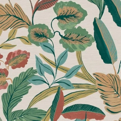 Image of Sublime Paradise Art Floral Neutral Wallpaper Paste The Wall Trailing Leaves Textured Vinyl Design Feature or 4 Suitable for Any Room