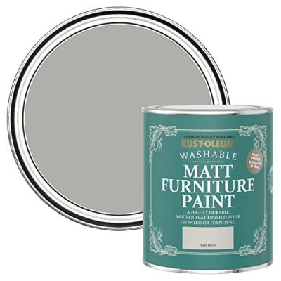 Image of Rust Oleum Grey Furniture Paint in Matt Finish Bare Birch 750ml
