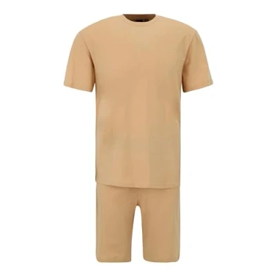 Image of O&amp;S 2 Piece Pyjamas Short Sleeve T Shirt Top &amp; Trousers Loungewear Cotton ONSBILLY, sand, M