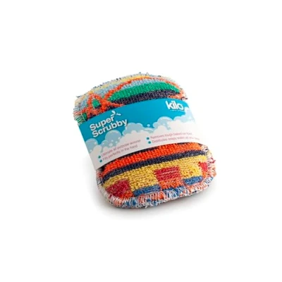 Image of Kilo Non Scratch Washing Up Mini Scrubby Sponge/Scouring Pad, Double Sided Eco Friendly Cotton Cleaning Cloth (Single Scrubby)
