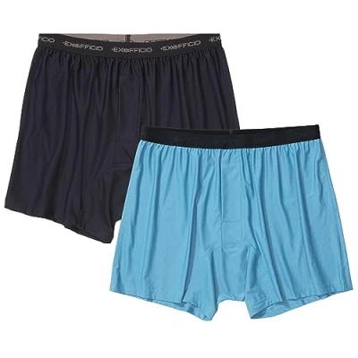 Image of ExOfficio Men&#039;s Give n Go Boxer 2 Pack, Riviera/Curfew, Small