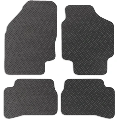 Image of Carsio Car Mats For Kia Rio 2005 2010 Tailored Fit Rubber Floor Mat Set Complete Accessory Black Custom Fitted Anti Slip Backing, Heavy Duty &amp; Waterproof