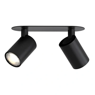 Image of Ascoli Twin Recessed 2 Light Spotlight Matt Black, GU10