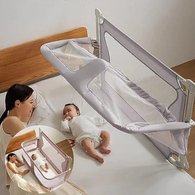 Image of 3 In 1 Baby Crib,Bed Bassinet For Co Sleeper,Next To Me Crib,Baby Bedside,Portable Crib,Breathable And Visible Mesh Window,Soft Washable Liner Cover,Easy Assemble,47*19.7In (