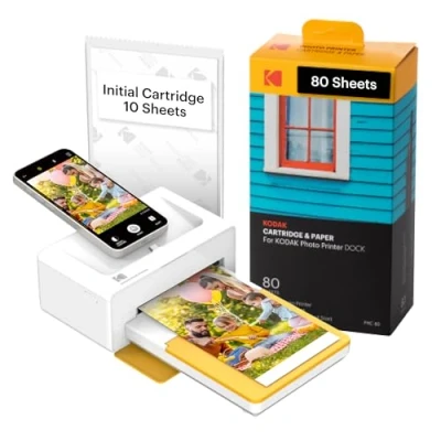 Image of KODAK Dock Plus 4PASS Photo Printer (10 x 15 cm) + Package with 90 Sheets