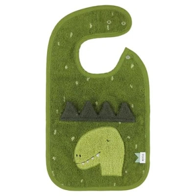Image of Trixie Bib Mr. Dino 100% Organic Cotton Green