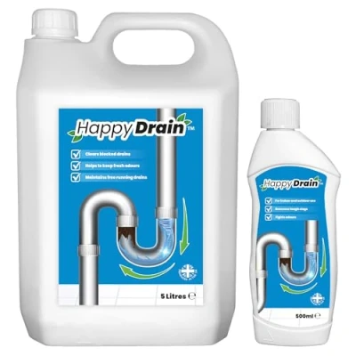 Image of Happy Drain Sink and Unblocker 500 ml 5L, Kitchen, Bathroom Unblocker, Indoor Outdoor Use