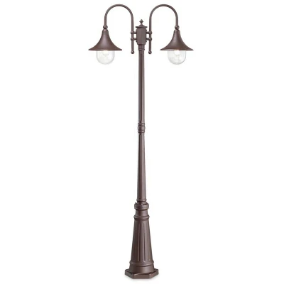 Image of Cima Outdoor Lamp Post 2 Lights Coffee IP43, E27