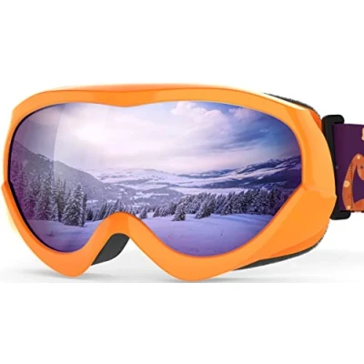 Image of OutdoorMaster Kids Ski Goggles Helmet Compatible Snow for Boys &amp; Girls with 100% UV Protection VLT 30%