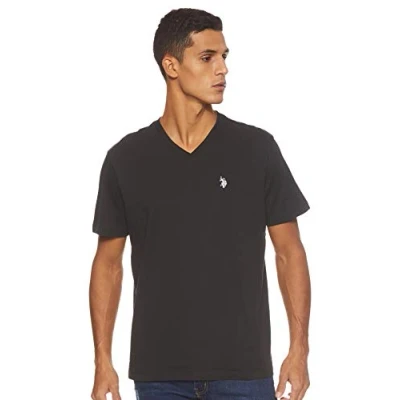 Image of U.S. Polo Assn. Men&#039;s V Neck T Shirt Black