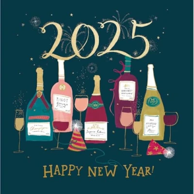 Image of 2025 Happy New Year Artistic Party Time! Christmas Card 611162