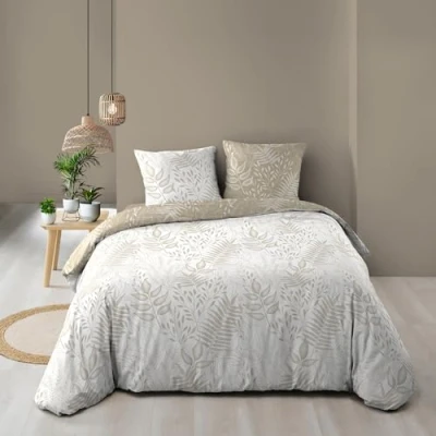 Image of Douceur d&#039;Intérieur, 3 Piece Bedding Set (260 x 240 cm) Cassia, Reversible 100% Cotton