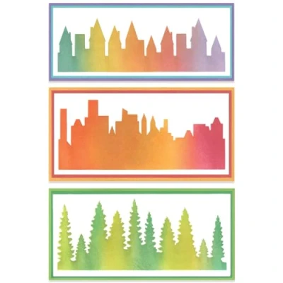 Image of Sizzix A5 Stencil Cosmopolitan, The View #2 by Stacey Park, Multicolor, One Size
