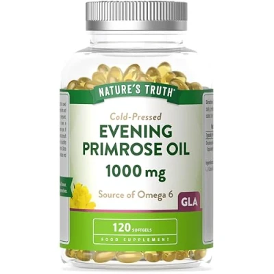 Image of Evening Primrose Oil 1000mg 120 Softgel Capsules High Strength Omega 6 and GLA by Natures Truth