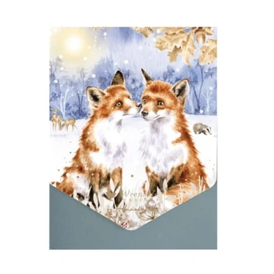 Image of Wrendale Designs by Hannah Dale Footprints in the Snow&#039; Fox Christmas Card Pack