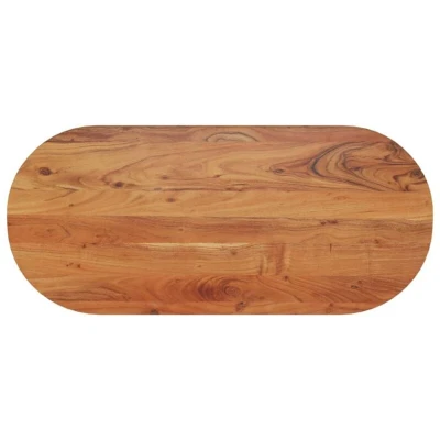 Image of vidaXL Oval Solid Acacia Wood Table Top Untreated, Durable, Customizable for Dining or Desk, Brown Indoor Use