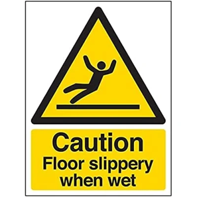 Image of V Safety Warning General Caution Floor Slippery When Wet 200 X 300mm