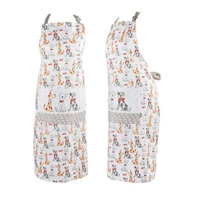Image of SPOTTED Dog GIFT COMPANY Apron for Women Men with Pocket, Adjustable Kitchen Cooking Baking, Cute Dogs Themed Gifts Lovers Chef Baker, 100% Cotton 95cmx70cm
