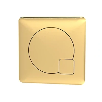 Image of nuie MDPB03 Modern Bathroom Dual Flush Square Brushed Brass Push Button for Use with Concealed Cistern (Cistern Not Included), 70mm,