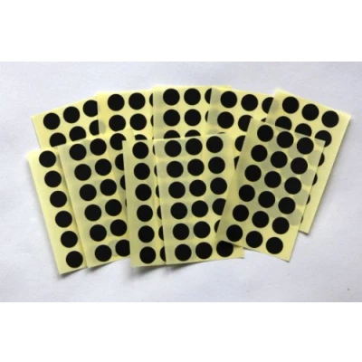 Image of 175 Black Round Stickers Sticky Coloured Self Adhesive Dots for Colour Coding