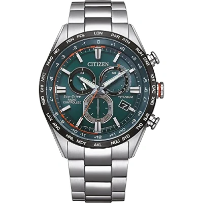 Image of Citizen Men Chronograph Eco Drive Watch with Titanium Strap CB5946 82X