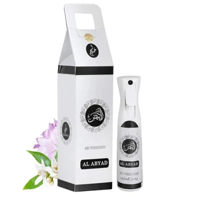 Image of Khadlaj Perfumes Water Spray Air Freshener Deodoriser Natural Odour Eliminator &amp; for Home, Fabric, Car Bathroom Fragrant Sprays Oud Floral Fresh Blossom (Al Abyad)
