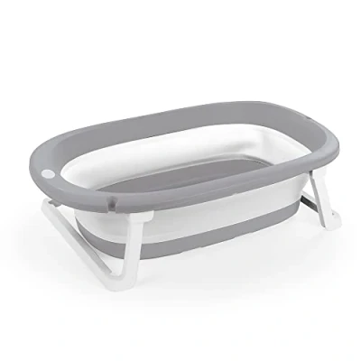 Image of Dolu 7256 Full Collapsible Folding Baby Bathtub with Water Stopper on The subfloor, Suitable Solution for Every Parent, Measures 20.5 x 75.5 45.2 cm Grey