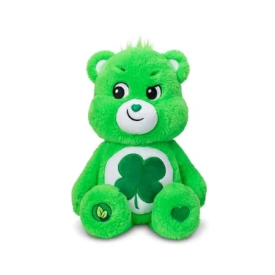 Image of Care Bears Good Luck Bear 35cm Medium Plush Collectable Cute Toy, Cuddly Toys for Children, Soft Girls Boys, Teddies Suitable and Boys Ages 4+ Basic Fun 22064