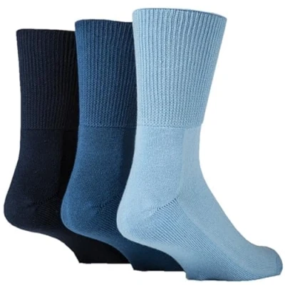 Image of SOCKSHOP Iomi Footnurse Bamboo Cushioned Foot Diabetic Socks Blue 6 8.5 Unisex