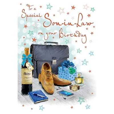 Image of Piccadilly Greetings Birthday Card Son in Law 9 x 6 inches Regal Publishing