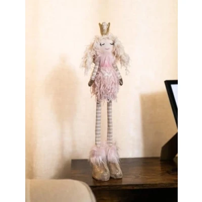 Image of Marco Paul Christmas 49cm Pink Standing Fairy Decoration for Home Indoor Novelty Princess Figure Festive Ornament Decor Gonk Decorations Xmas Kids