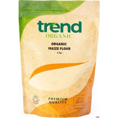Image of Trend Organic Maize Flour Packed with Essential Nutrients for Wholesome Baking and Cooking Certified Organic, Vegan, Sustainably Sourced, Non GMO, No Additives Preservatives, Raw, 1kg