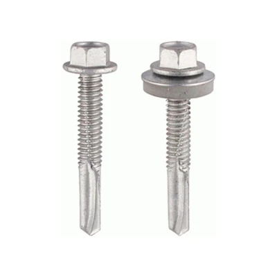 Image of 2x TIMCO Metal Construction Heavy Section Screws Hex EPDM Washer Selfdrilling Exterior Silver Organic H65W16B Pack of 100