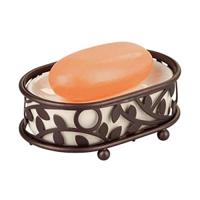 Image of iDesign 86441 Vine Soap Dish, Vanilla/Bronze