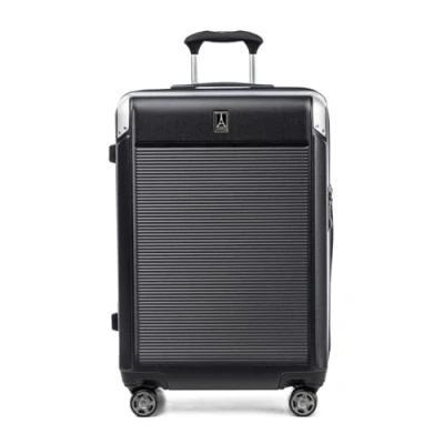 Image of Travelpro Platinum Elite Hardside Expandable Suitcase, 8 Wheel Spinner, TSA Lock, Hard Shell Polycarbonate Shadow Black, Compact Carry on 56x36x23 cm