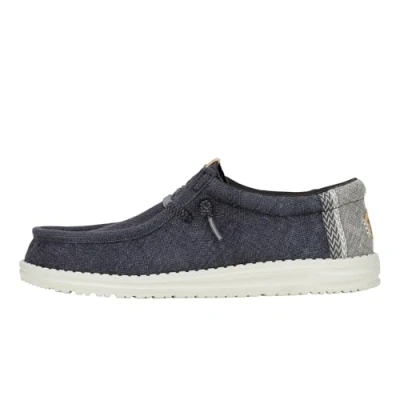 Image of HEYDUDE Wally Jute Shoes Black/Granite Grey Size 12 Male