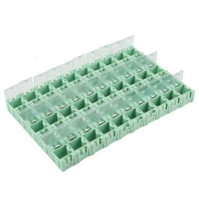 Image of DEWIN SMT Box, SMD Electrical Component Storage 50 Pcs Green Container Box Electronic Components Mini Tool Case