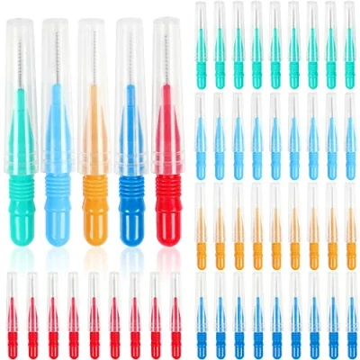 Image of 50 Pieces Interdental Brush,Toothpicks Tooth Flossing Head Oral Dental Hygiene Brush,Teeth Cleaner Floss Stick Cleaning Tool